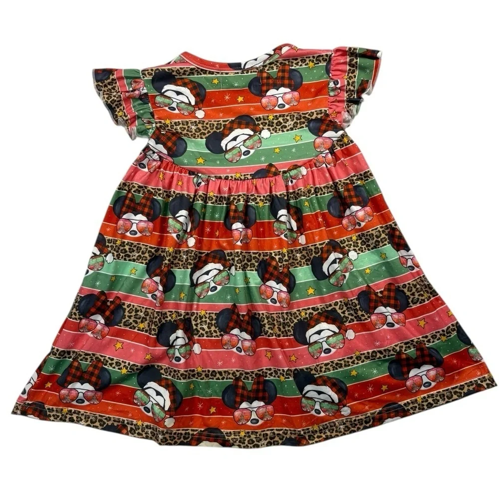 Kryssi Kouture Fun Holiday Red Green with Leopard print dress